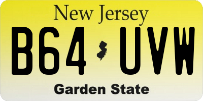 NJ license plate B64UVW