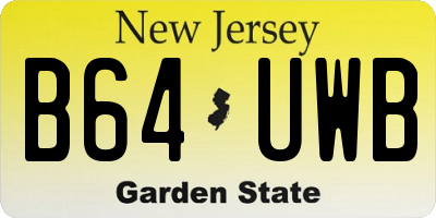 NJ license plate B64UWB