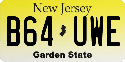 NJ license plate B64UWE