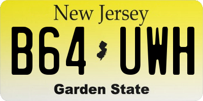 NJ license plate B64UWH