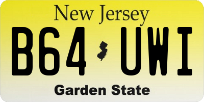 NJ license plate B64UWI