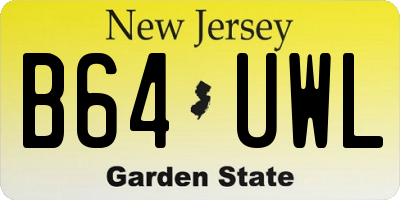 NJ license plate B64UWL