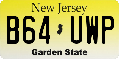 NJ license plate B64UWP