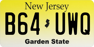 NJ license plate B64UWQ