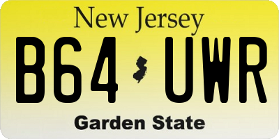 NJ license plate B64UWR