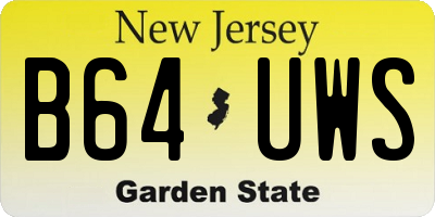 NJ license plate B64UWS