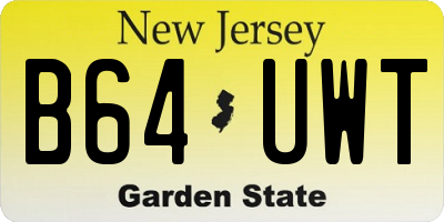 NJ license plate B64UWT