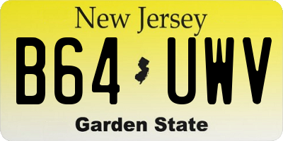 NJ license plate B64UWV