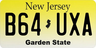 NJ license plate B64UXA