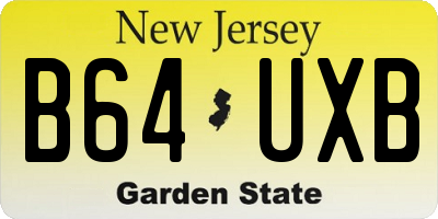 NJ license plate B64UXB