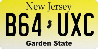 NJ license plate B64UXC