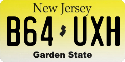 NJ license plate B64UXH