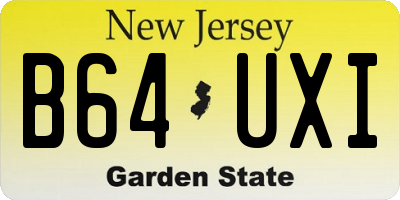 NJ license plate B64UXI