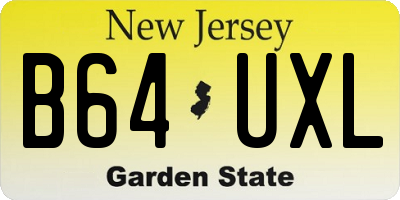 NJ license plate B64UXL