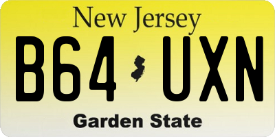 NJ license plate B64UXN