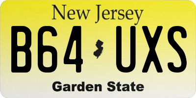 NJ license plate B64UXS