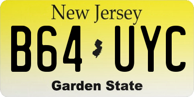 NJ license plate B64UYC