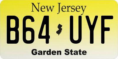 NJ license plate B64UYF