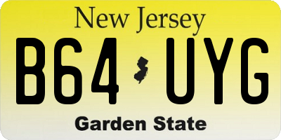 NJ license plate B64UYG