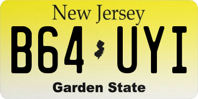 NJ license plate B64UYI