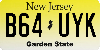 NJ license plate B64UYK