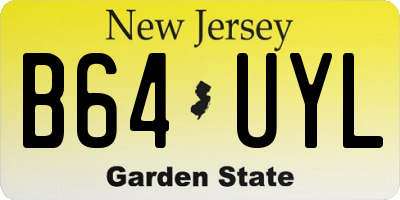NJ license plate B64UYL