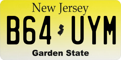NJ license plate B64UYM