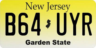 NJ license plate B64UYR