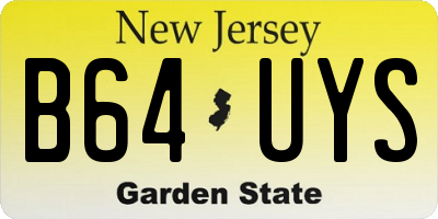 NJ license plate B64UYS