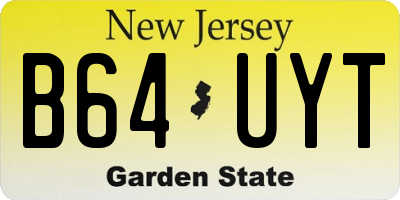 NJ license plate B64UYT
