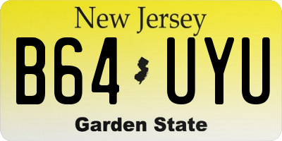 NJ license plate B64UYU