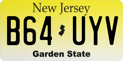NJ license plate B64UYV