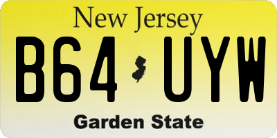 NJ license plate B64UYW