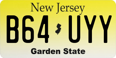 NJ license plate B64UYY