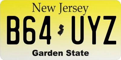 NJ license plate B64UYZ
