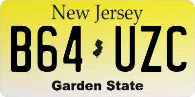 NJ license plate B64UZC