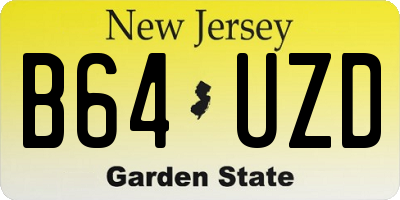 NJ license plate B64UZD
