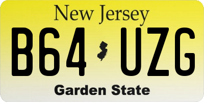NJ license plate B64UZG