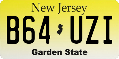 NJ license plate B64UZI