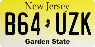 NJ license plate B64UZK