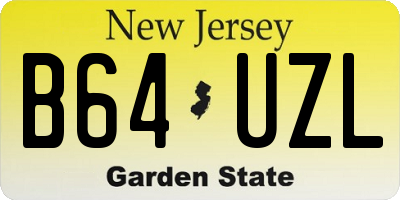NJ license plate B64UZL