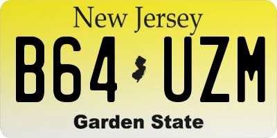 NJ license plate B64UZM