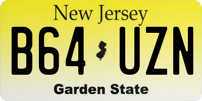 NJ license plate B64UZN