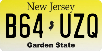 NJ license plate B64UZQ
