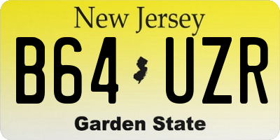 NJ license plate B64UZR