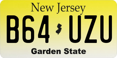 NJ license plate B64UZU