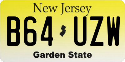 NJ license plate B64UZW