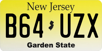 NJ license plate B64UZX