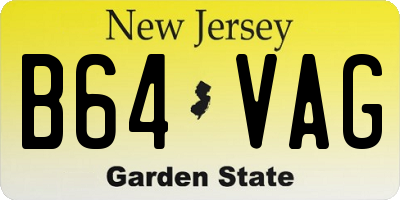 NJ license plate B64VAG