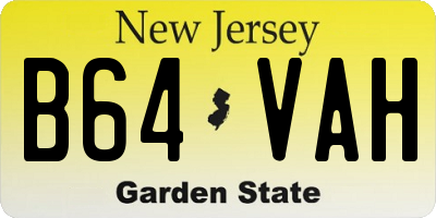 NJ license plate B64VAH